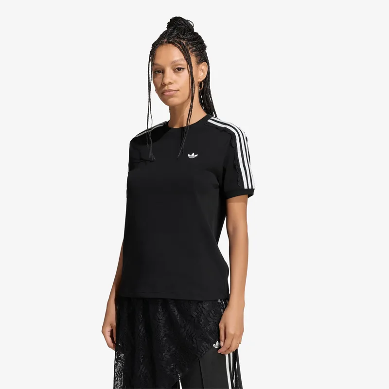 T-shirt adidas Lace 3 Stripes Tee Black XS