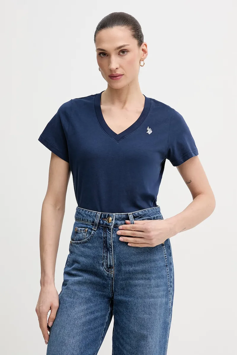 U.S. Polo Assn. t-shirt γυναικείο βαμβακερό V-NECK