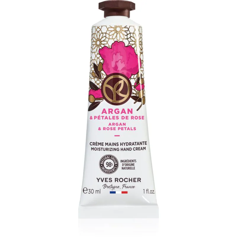 Yves Rocher Bain de Nature κρέμα για τα χέρια Argan & Rose Petals 30 ml