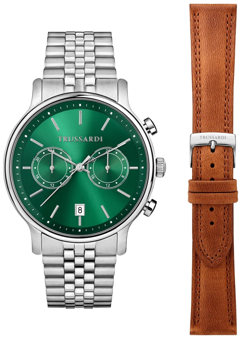 TRUSSARDI T-Inedito Gift Set - R2453174001, Silver case with Stainless Steel Bracelet
