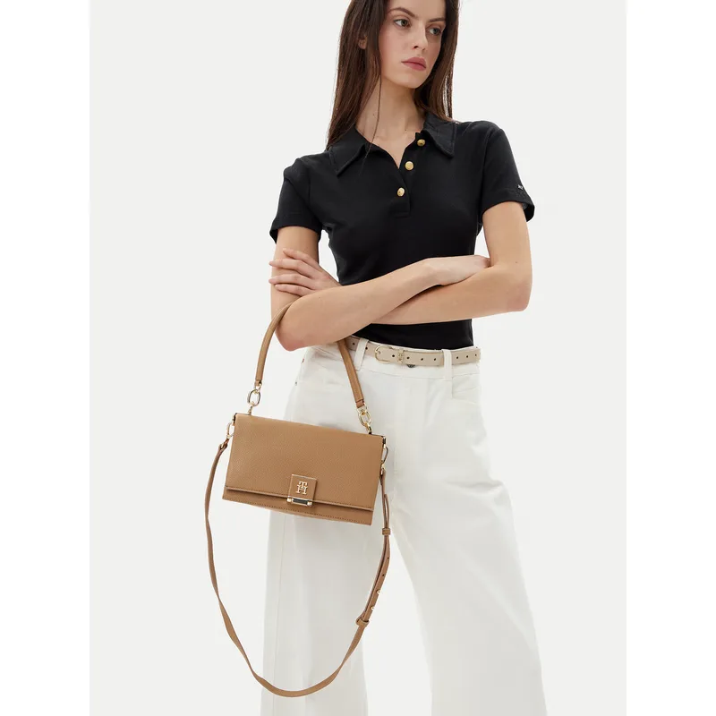 Τσάντα Tommy Hilfiger Th Her Med Crossover AW0AW17216 Καφέ