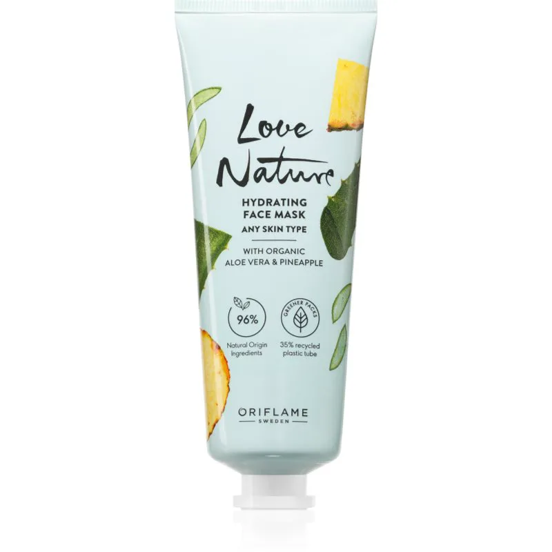 Oriflame Love Nature Organic Aloe Vera & Pineapple ενυδατική μάσκα προσώπου 75 ml