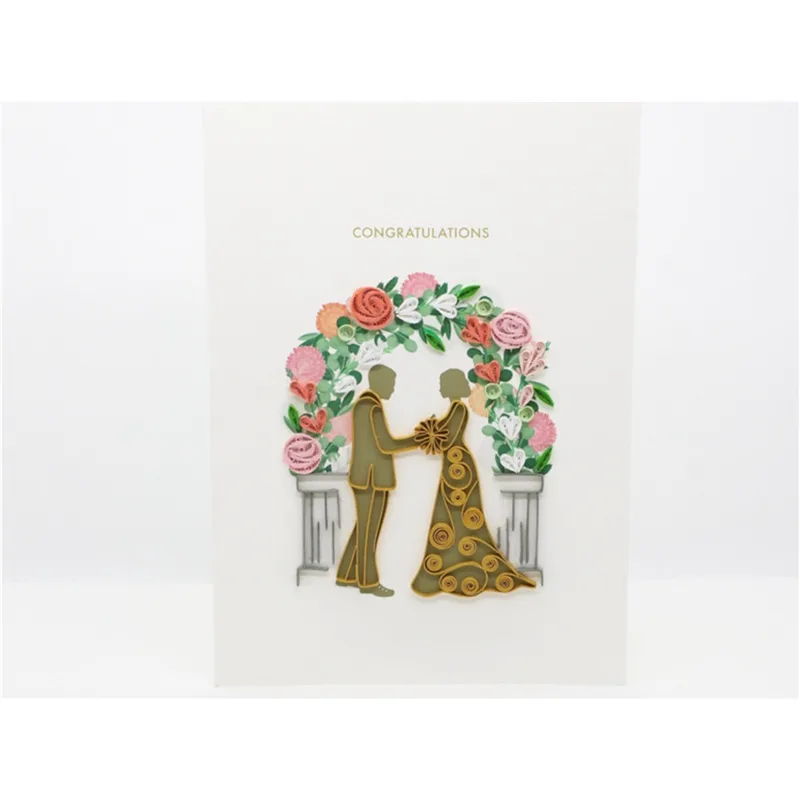 Origamo Κάρτα Ευχετήρια Quilling Γαμήλια Τελετή 18.5x14 cm Filigrana QP054