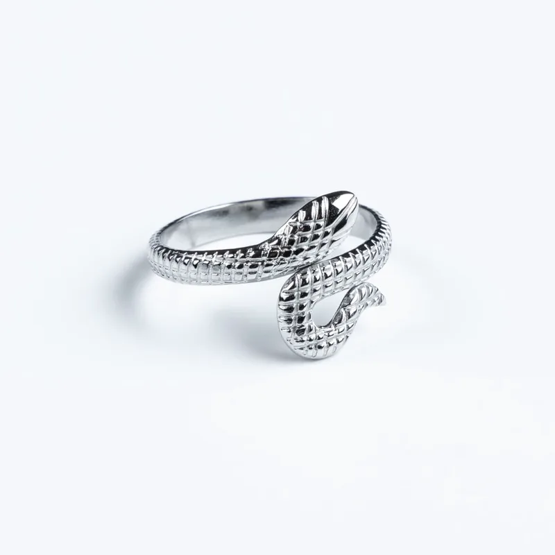 Ατσάλινο ασημί δαχτυλίδι Cuoro Silver Snake