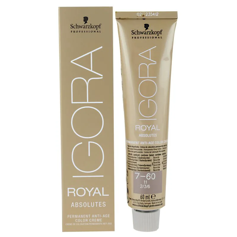 Schwarzkopf Professional IGORA Royal Absolutes βαφή μαλλιών απόχρωση 6-60 Dark Blonde Chocolate Natural 60 ml