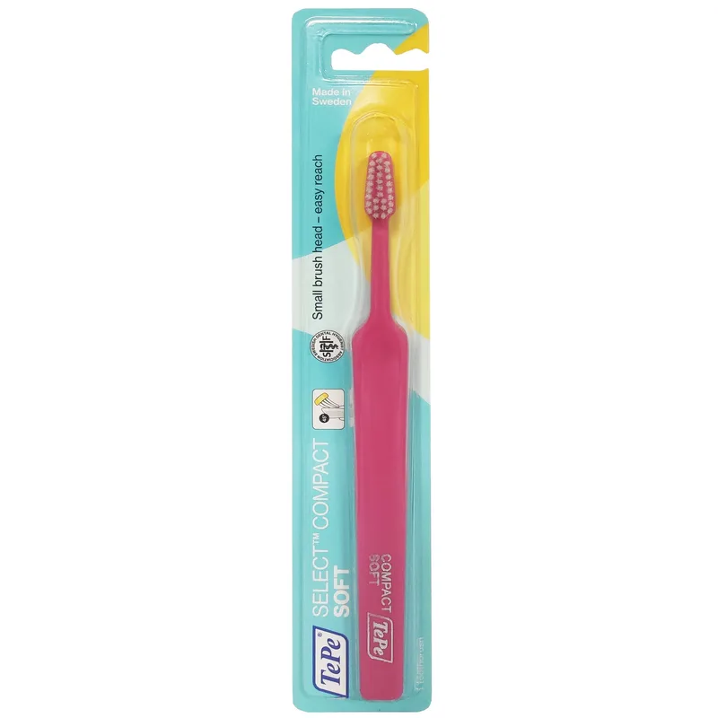 TePe Select Compact Soft Toothbrush Μαλακή Οδοντόβουρτσα με Μικρή Κεφαλή για Αποτελεσματικό Καθαρισμό 1 Τεμάχιο - Φούξια