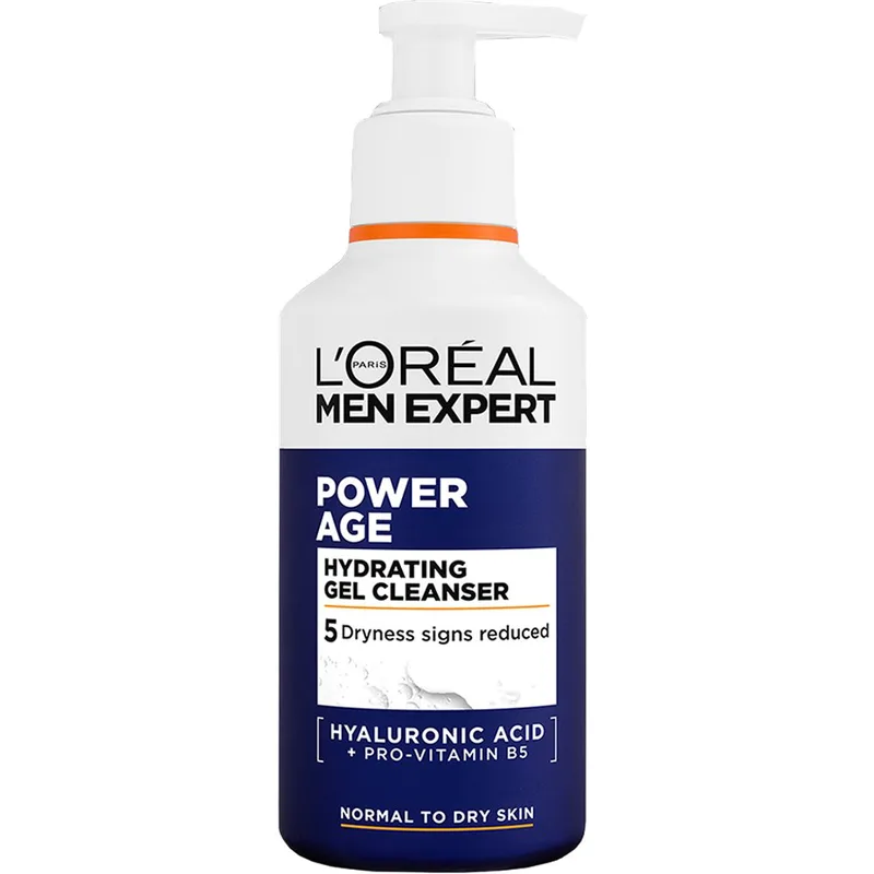L'Oreal Paris Men Expert Power Age Hydrating Cleanser Gel Ανδρικό Ενυδατικό Τζελ Καθαρισμού Προσώπου με Υαλουρονικό Οξύ & Προβιταμίνη Β5 με Αντλία 260ml