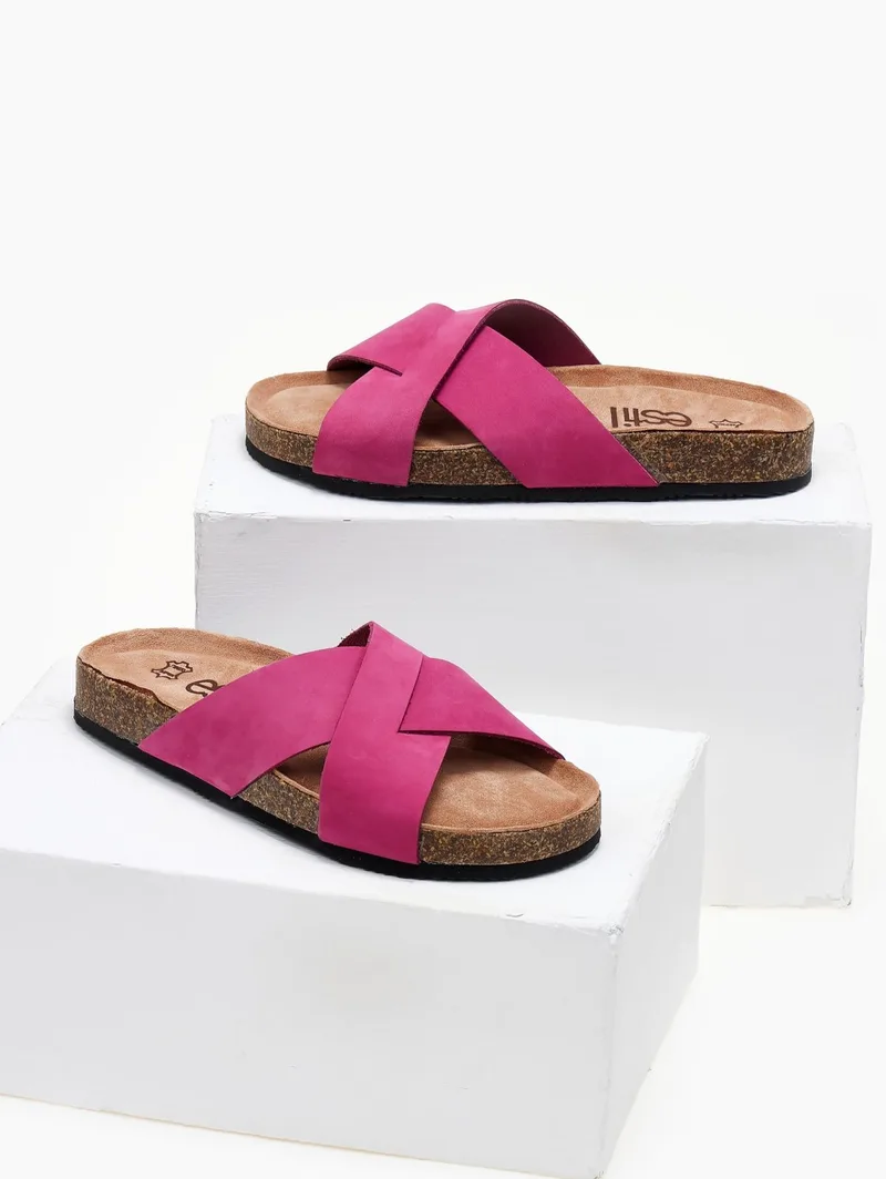 Estil Suede Sandals Anatomic Footbed - 22 (καστόρι) - Magenta