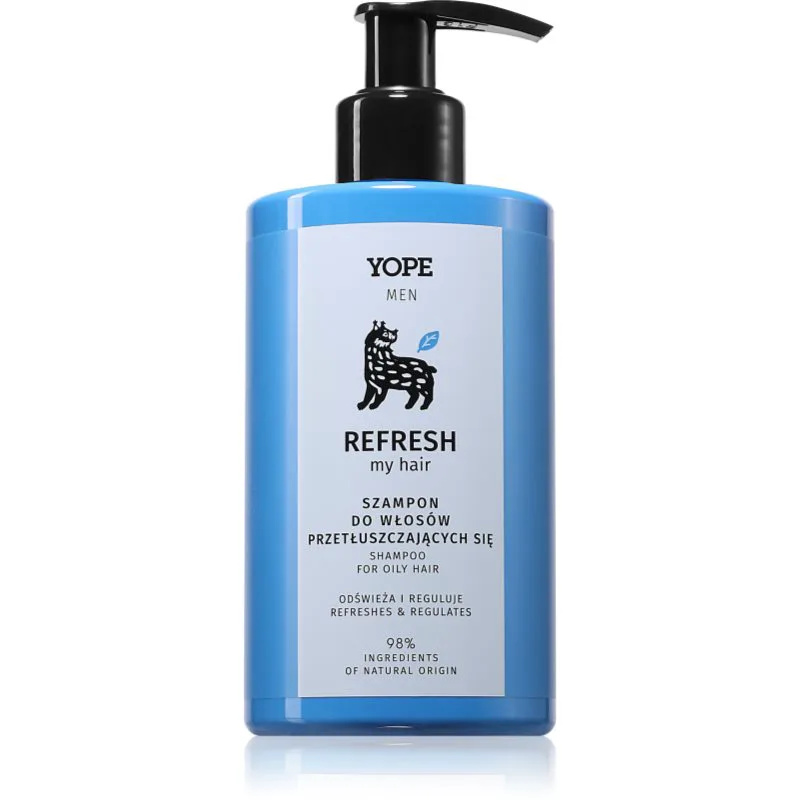 Yope Men Refresh My Hair Σαμπουάν για λιπαρά μαλλιά για άντρες 300 ml