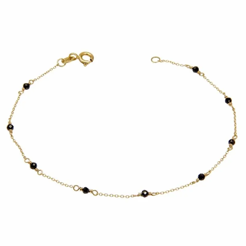 Χρυσό γυναικείο βραχιόλι Κ9 black spinel 049051 049051 Χρυσός 9 Καράτια