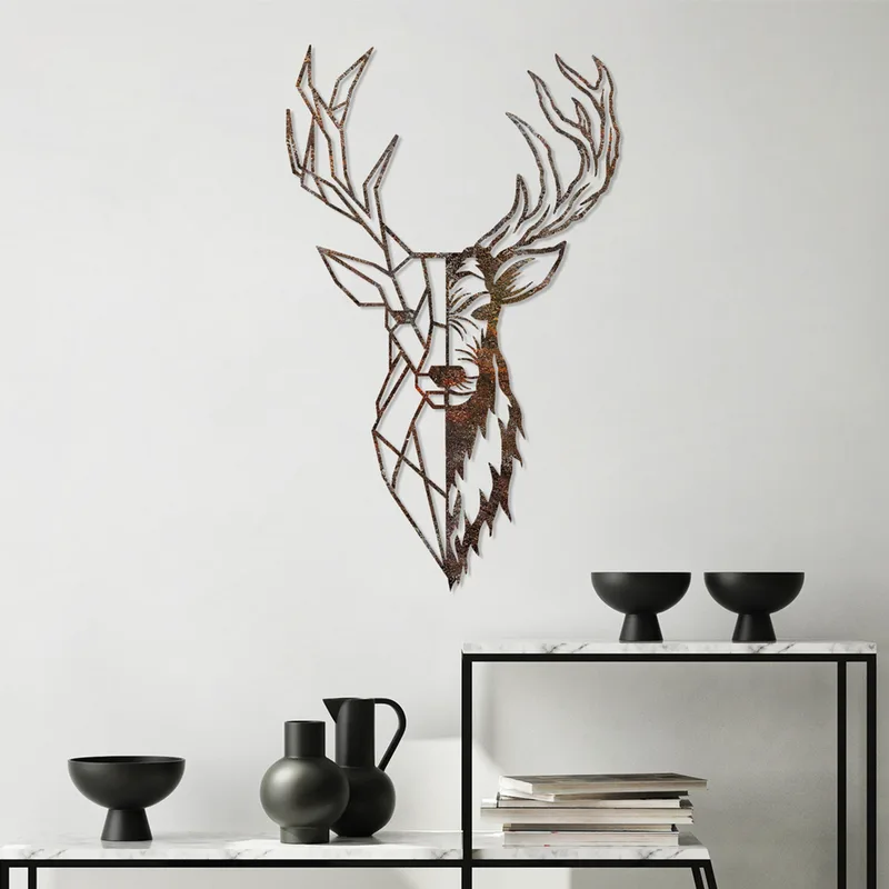 Μεταλλικό Διακοσμητικό Τοίχου Rusty Deer 3 891Tnl3786 70x42 cm
