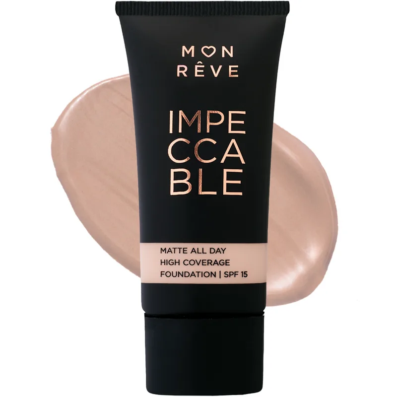 Mon Reve Impeccable All Day Matte Foundation with Spf15 Υγρό Ματ Foundation με Υψηλή Κάλυψη 30ml - 104