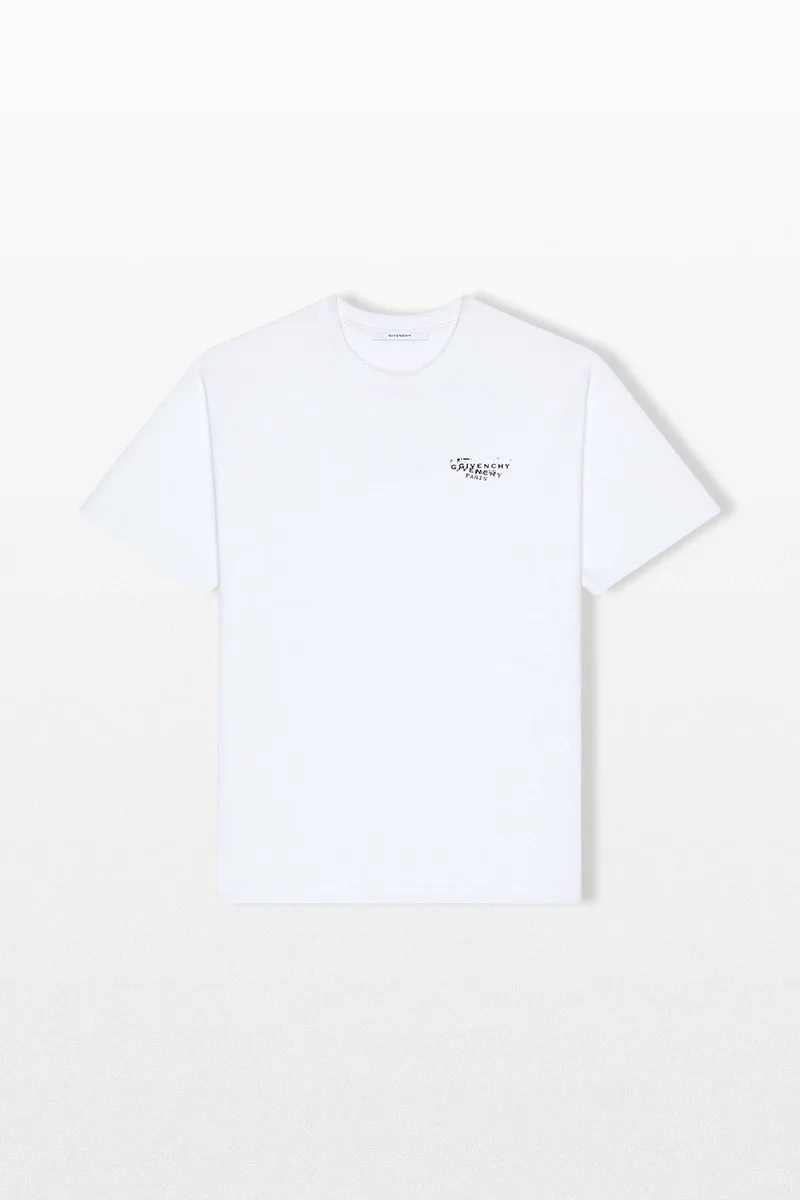GIVENCHY Ανδρικό Λευκό Stamp Print T-Shirt