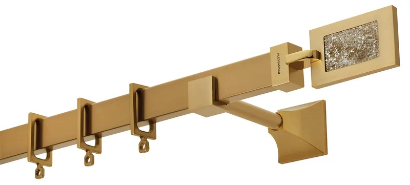 Κουρτινόβεργα Zogometal Flat Collection Με Κρύσταλλα Swarovski FC4560 Όρο Ματ/Όρο