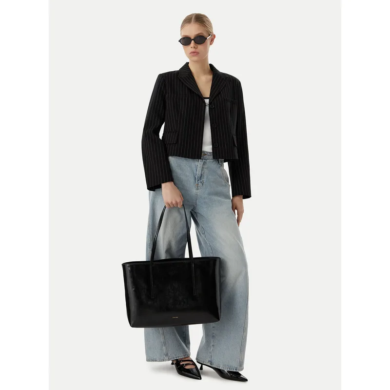 Τσάντα Calvin Klein Foil Logo Glossy LV04F3537G Μαύρο