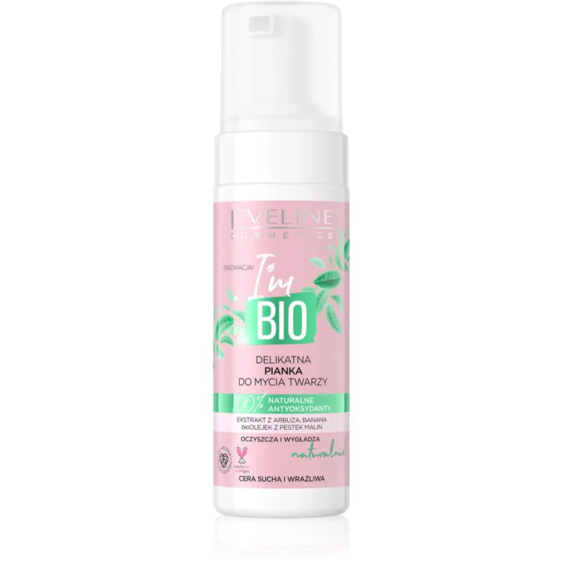 Eveline Cosmetics I'm Bio απαλός καθαριστικός αφρός για ξηρό και ευαίαισθητο δέρμα 150 μλ