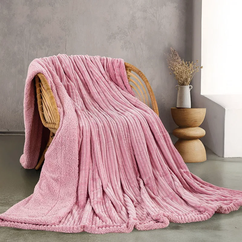 Κουβέρτα Fleece με Σέρπα Υπέρδιπλη 220X240 Rythmos Jollein Ροζ (220x240)