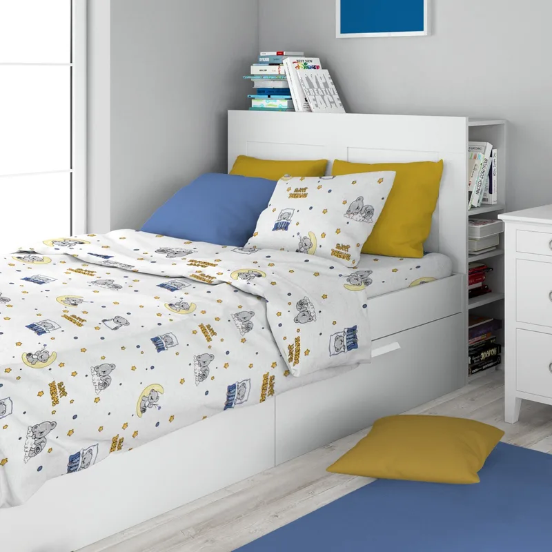 Παιδική Παπλωματοθήκη Μονή Dimcol Sweet Dreams 554 White-Sky Blue 160x240