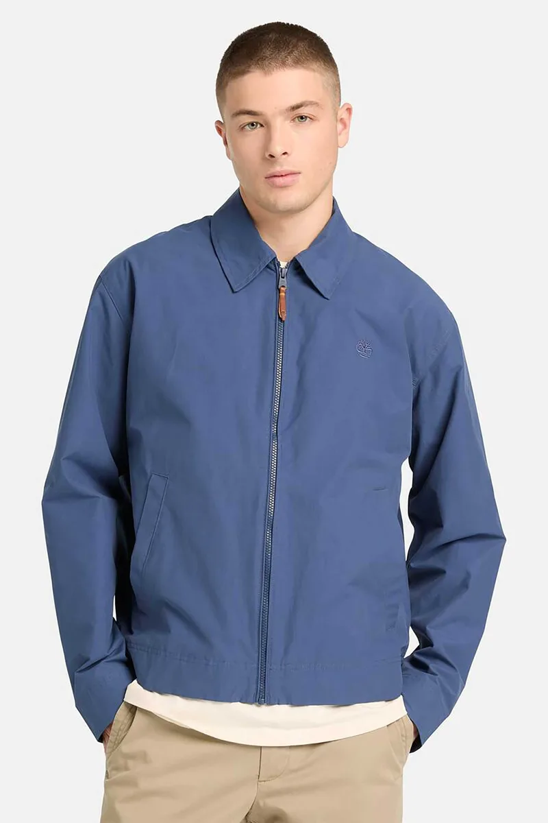 Timberland ανδρικό bomber jacket με κεντημένο tree logo "Stratham" - TB0A4495EYO1 Μπλε