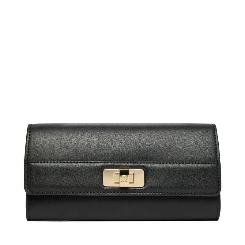 Πορτοφόλι Tommy Hilfiger Th Modern Large Flap Wallet AW0AW18704 Μαύρο