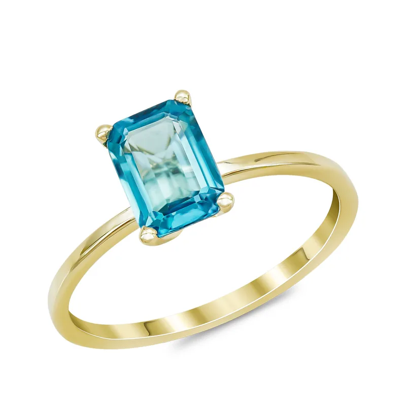 Δαχτυλίδι με Topaz London από Κίτρινο Χρυσό Κ14 DX969