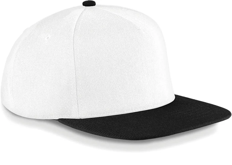Καπέλο Flat Peak Beechfield B660 White/Black