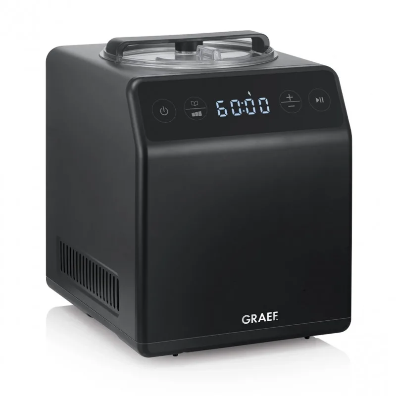 Παγωτομηχανή 2 σε 1 Graef IM706, 180 W, 2 λίτρα, 4 προγράμματα, από -18 °C έως -35 °C, οθόνη αφής, μαύρο
