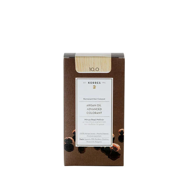 KORRES Argan Oil Advanced Colorant Βαφή Μαλλιών Platinum Blonde 10.0 50ml