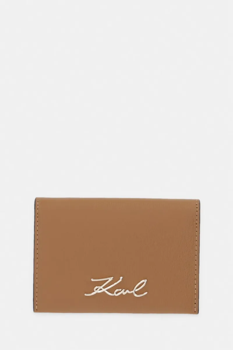 Karl Lagerfeld θήκη για κάρτες γυναικεία δερμάτινη K/SIGNATURE