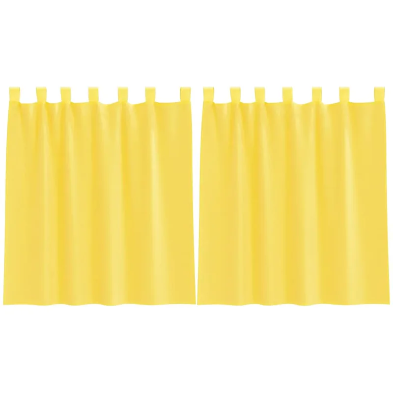 vidaXL Κουρτίνες Voile με Θηλιές 2 τεμ. Κίτρινες 140x140 εκ.