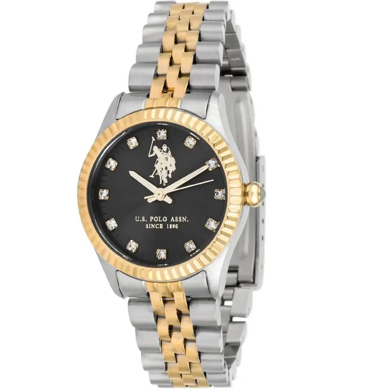 Δίχρωμο Ρολόι U.S. Polo Assn Azure Stainless Steel Bracelet USP8018BK USP8018BK Ατσάλι