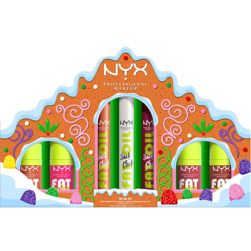 NYX Professional Makeup Gingerbaddie Land Fat Oil σετ για τα χείλη
