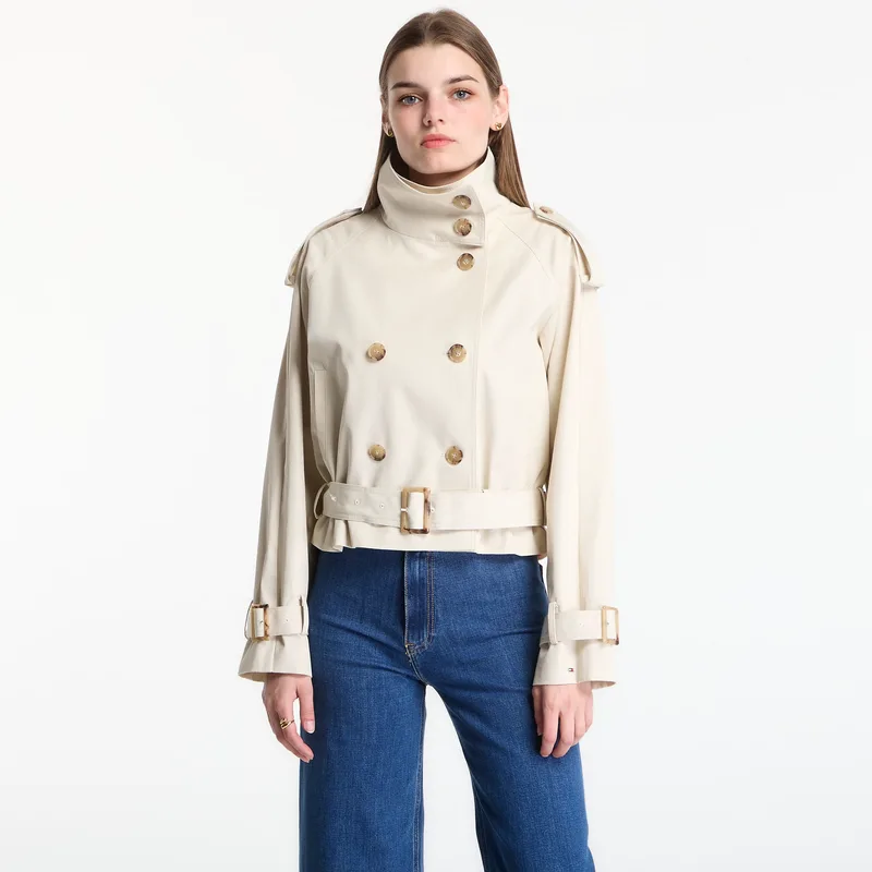 Μπουφάν Tommy Hilfiger Cotton Crop Trench Jacket Light Silt S