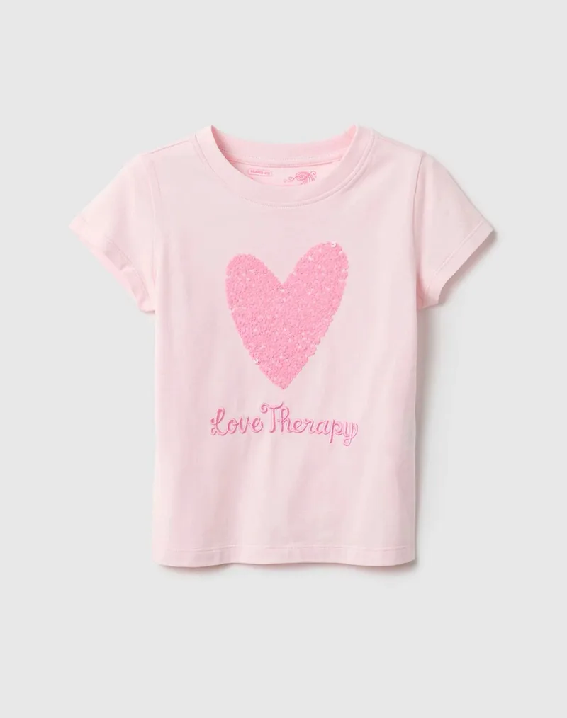 OVS T-SHIRT W/HEART 2559658-PINK Ροζ