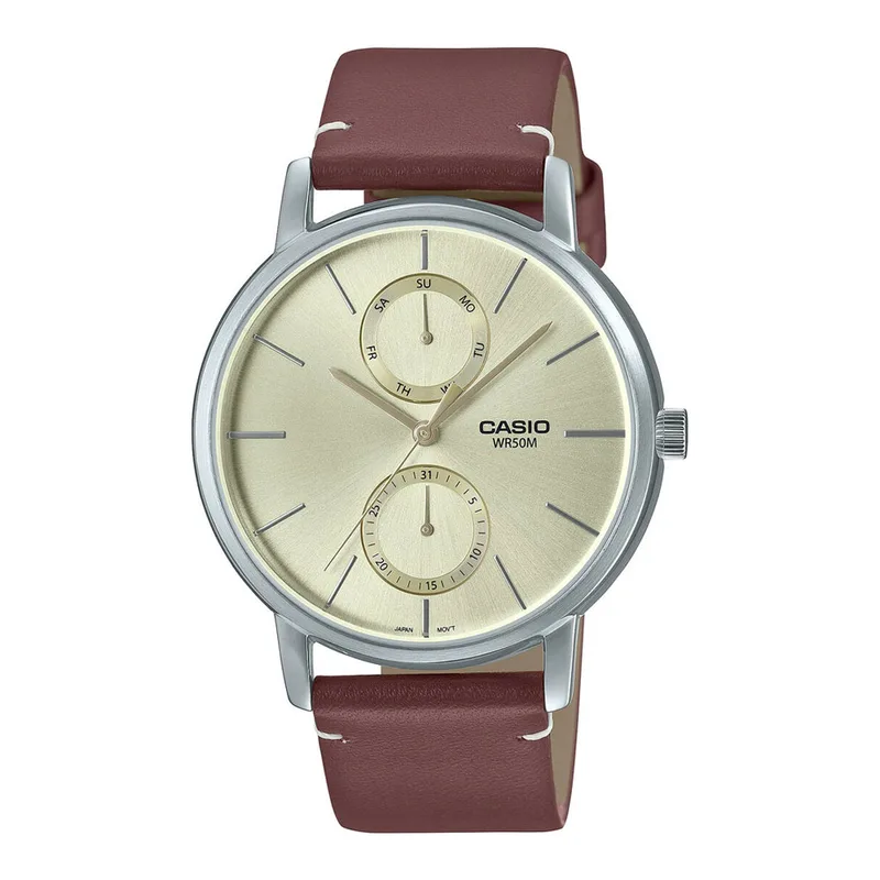 CASIO Collection Brown Leather Strap MTP-B310L-9AVEF