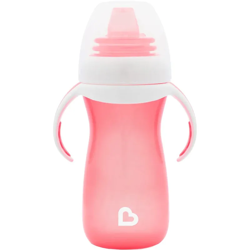 Munchkin Gentle Trainer Tall Cup 9m+ Εκπαιδευτικό Ποτηράκι με Χερούλια 300ml - Ροζ