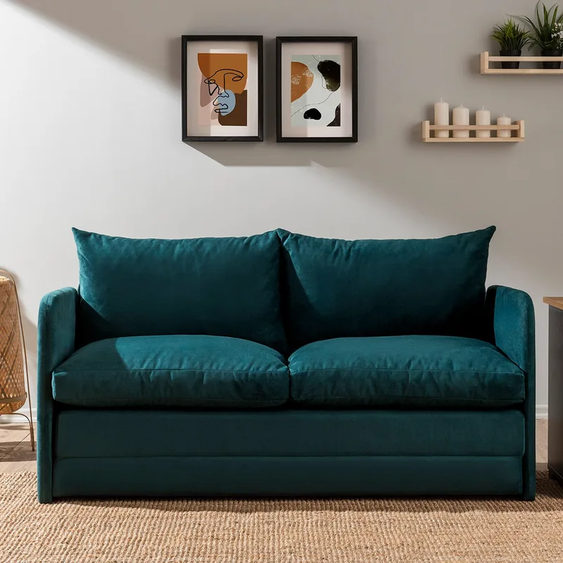 Διθέσιος Καναπές-Κρεβάτι Saga Xl 2-Seater - Petrol Green 859Ftn2885 (140x46x49)