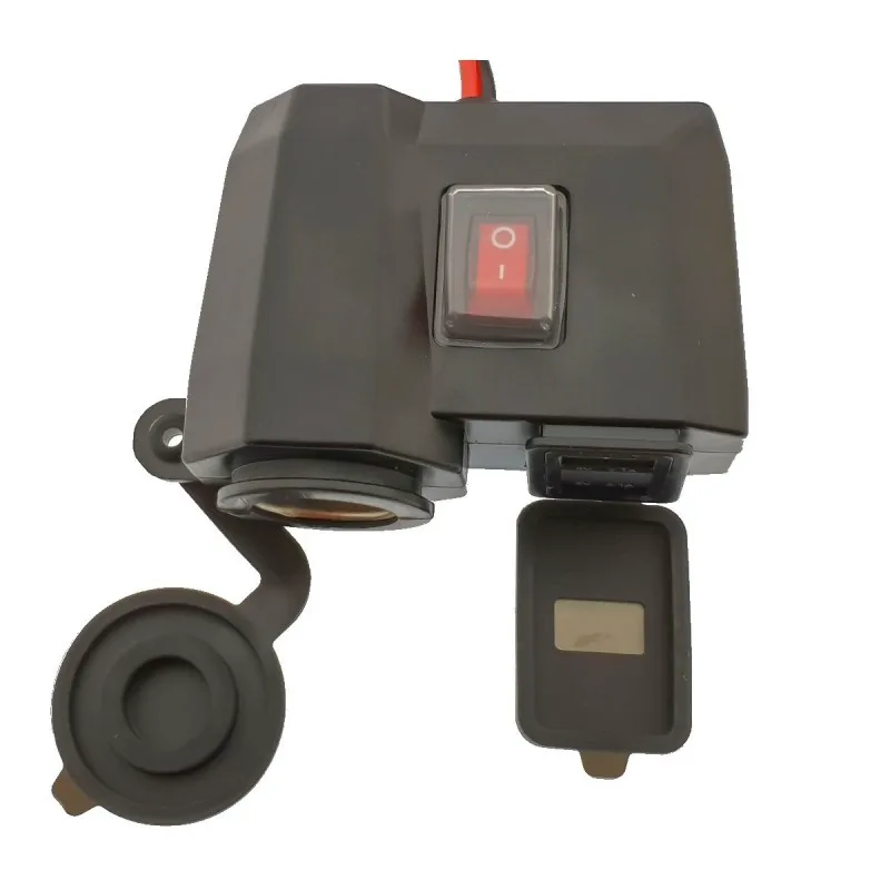 Αδιάβροχος Φορτιστής Με 2x USB, Αναπτήρα 12V & Βολτόμετρο Μηχανής – Μοτοσυκλέτας – OEM