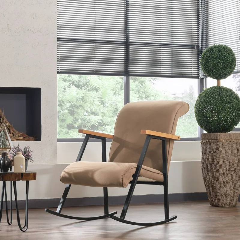 Κουνιστή Πολυθρόνα Yoka - Light Brown 859Ftn1756 (55x71x65)