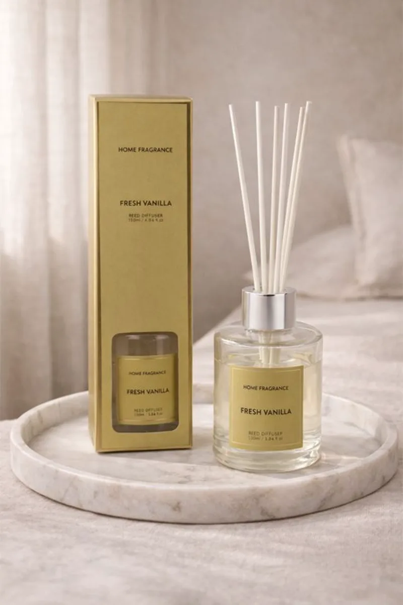 Αρωματικο Χωρου Με Στικ Και Αρωμα Fresh Vanilla 120Ml 6.6x6.6x24cm Μονόχρωμο Kaeming