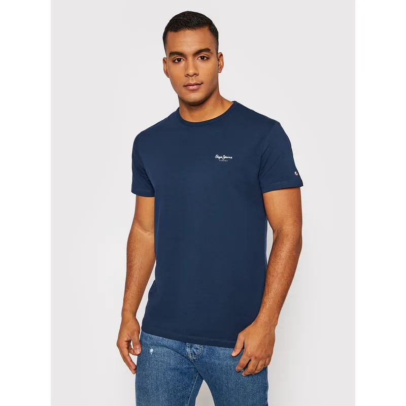 Pepe Jeans T-Shirt Original Basic 3 N PM508212 Σκούρο μπλε Slim Fit
