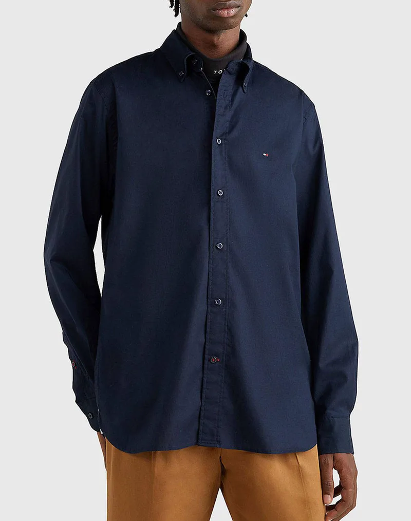 TOMMY HILFIGER ΠΟΥΚΑΜΙΣΟ CORE FLEX POPLIN RF SHIRT MW0MW25035-DW5 MidnightBlue