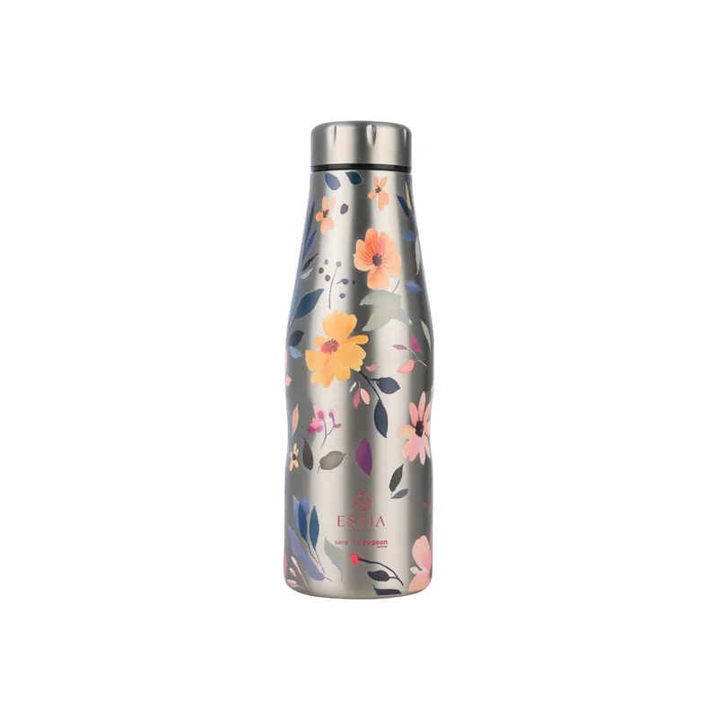 Μπουκάλι θερμός 500ml Estia Save the Aegean - Silver Botanic