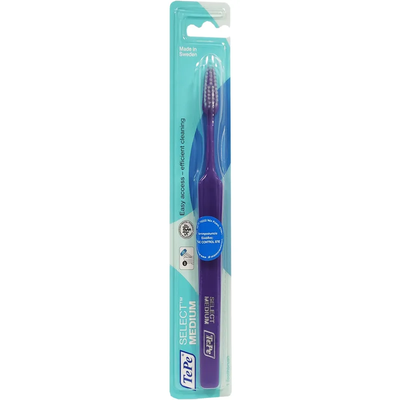 Tepe Select Medium Toothbrush Οδοντόβουρτσα με Μέτριας Σκληρότητας Ίνες για Βαθύ Καθαρισμό 1 Τεμάχιο - Μωβ