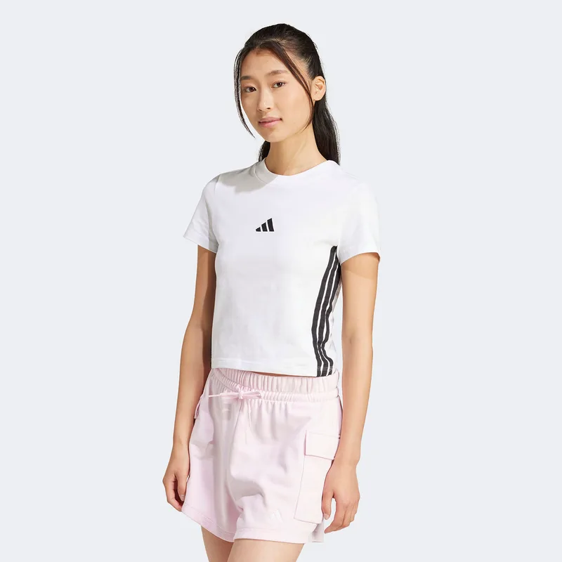 ADIDAS ESSENTIALS 3-STRIPES SLIM BABY T-SHIRT ΑΣΠΡΟ