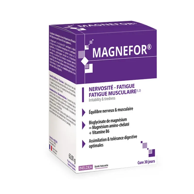 Ineldea Santé Naturelle Magnefor Nervousness and muscle fatigue 90 Capsules