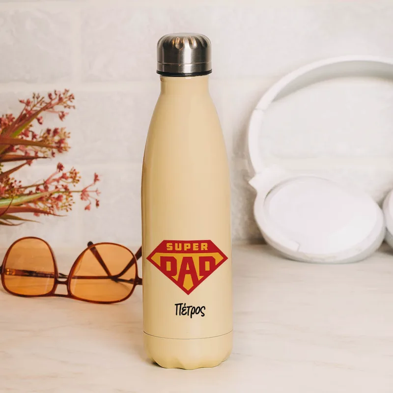 Super Dad-Man - Μπουκάλι θερμός 500ml - Κίτρινο