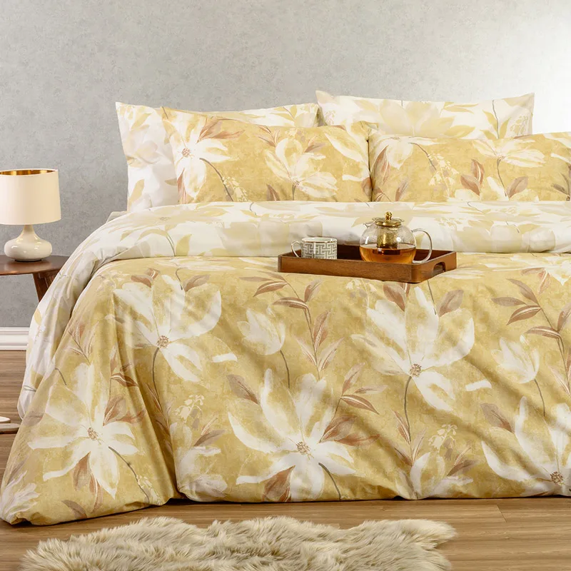 Παπλωματοθήκη Μονή 165x245 Melinen Casual Giulia Ochre