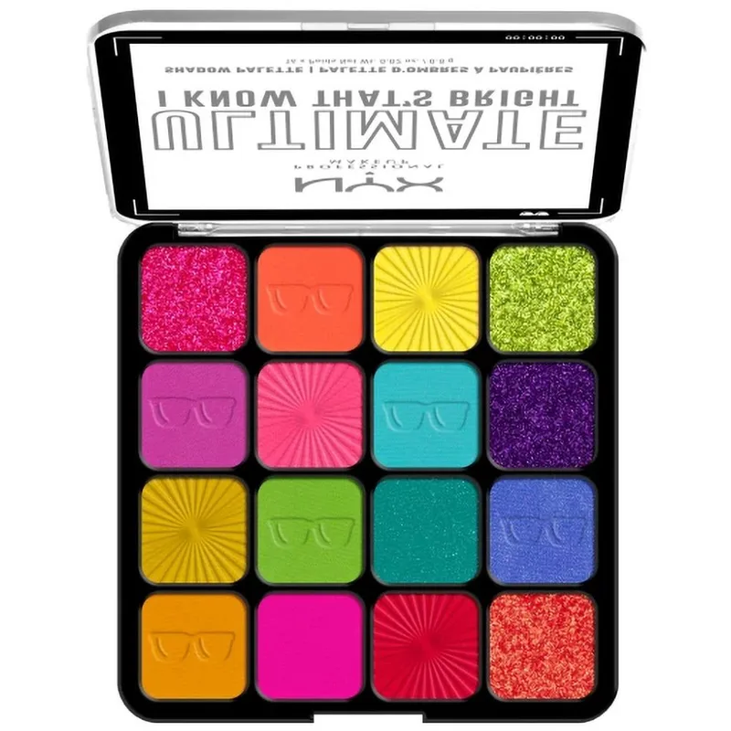 Nyx Professional Makeup Ultimate Shadow Palette Παλέτα Σκιών 16 Αποχρώσεων 1 Τεμάχιο - I Know That's Bright