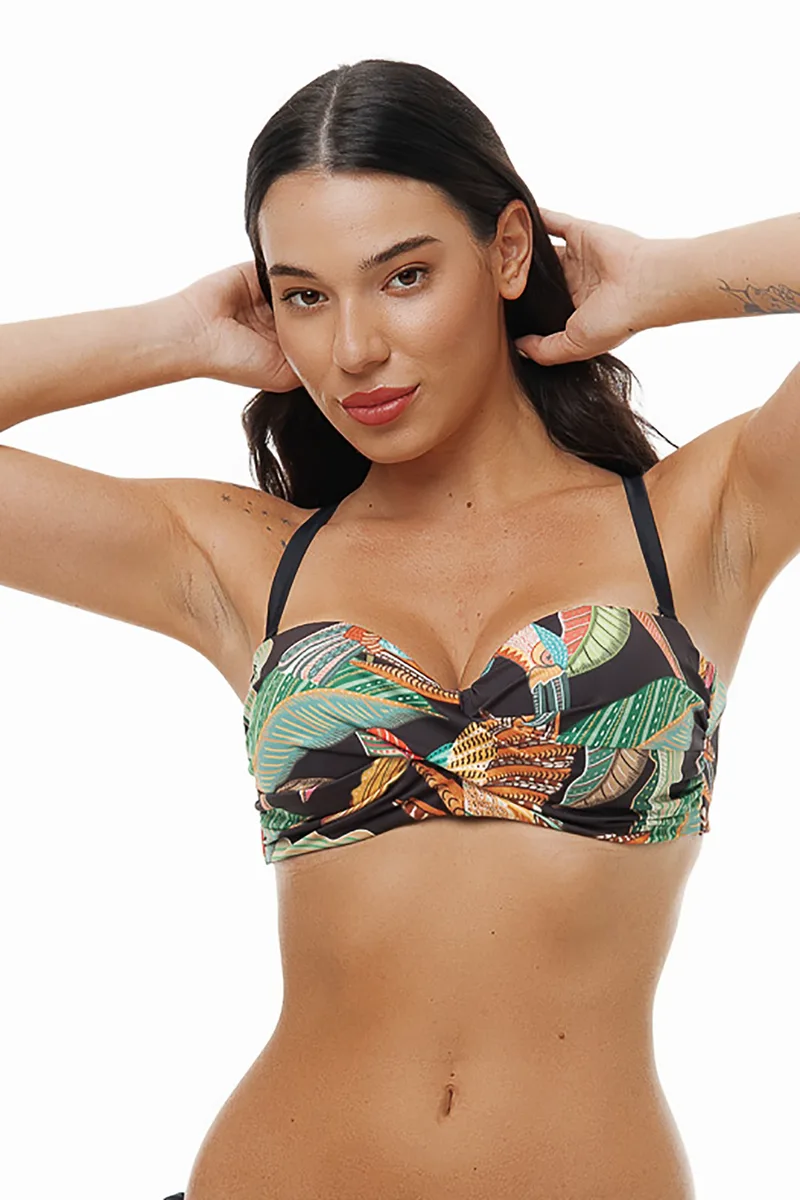 Bluepoint γυναικείο μαγιό bikini top strapless με μεταλλικό κούμπωμα ''Hot Tropic" (D Cup)-26066059D-02